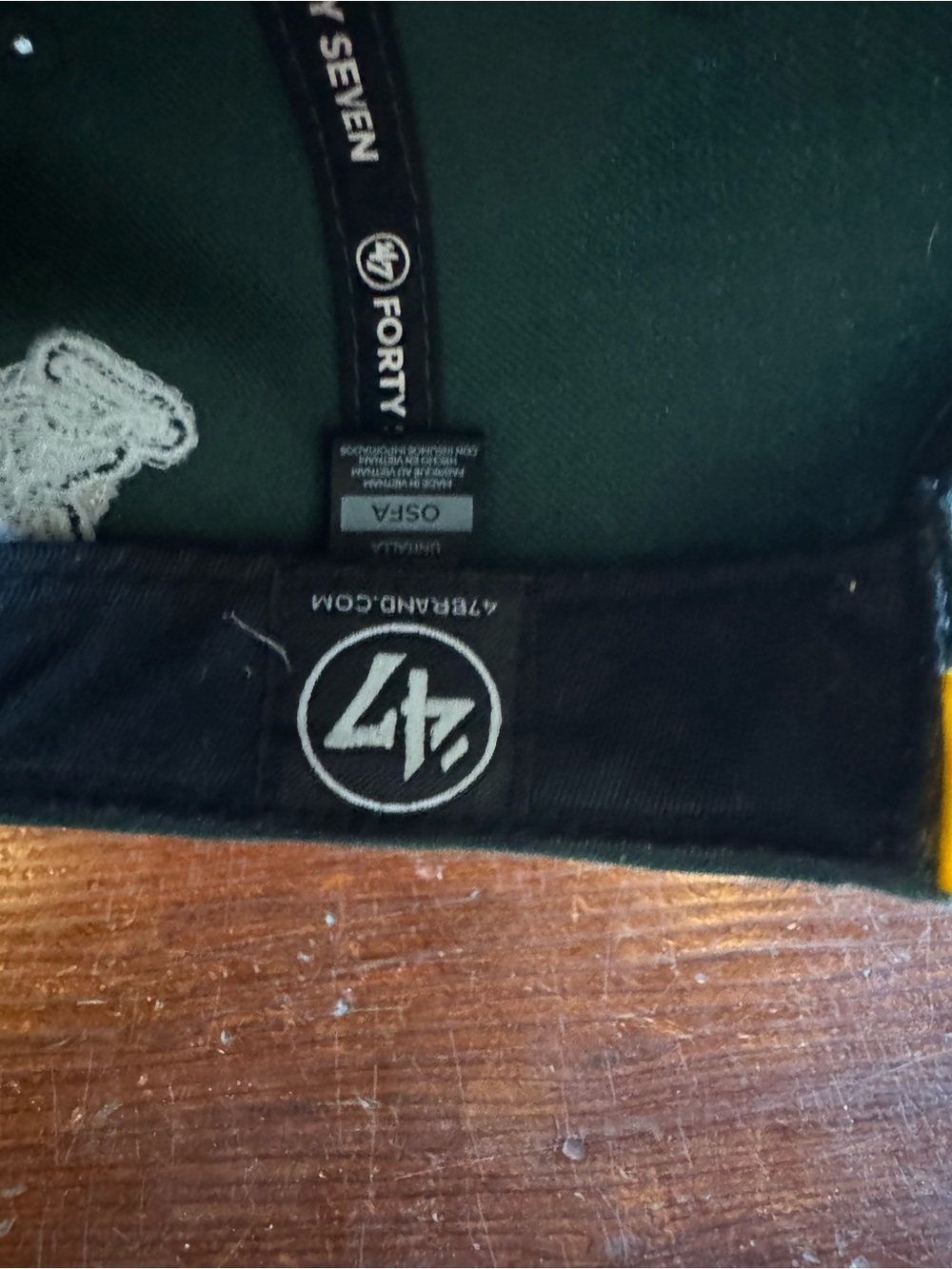 47 Oakland A's Green and Yellow Snapback Hat - Picture 4 of 5